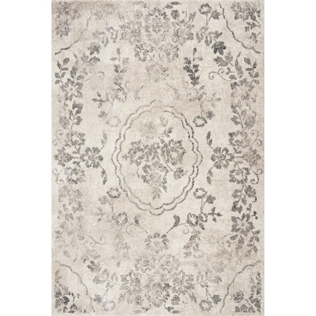 Homeroots 3 ft. 3 in. x 4 ft. 11 in. Polypropylene Grey Area Rug 353865